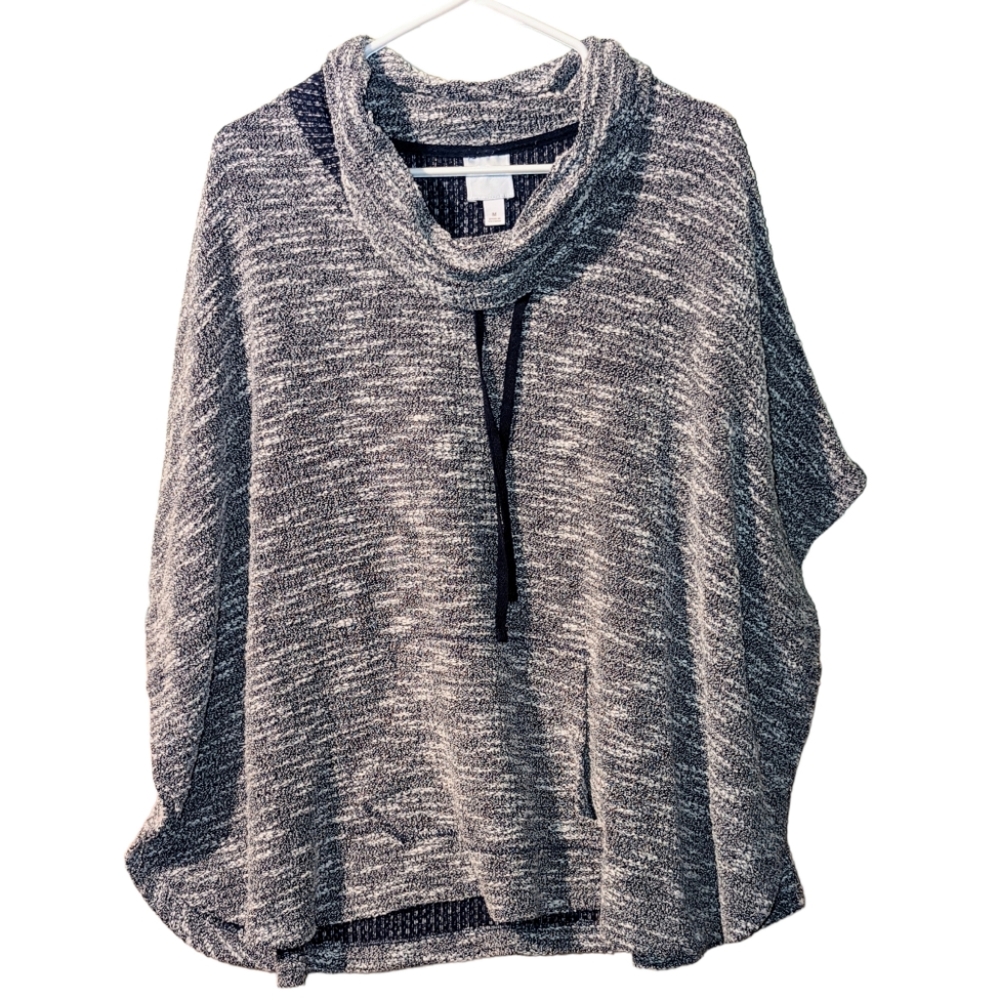 Sunday Marled Pocketed Cape Poncho Medium